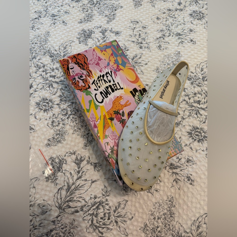 Jeffrey Campbell NWT mesh flats cream/butter yellow size 9.5